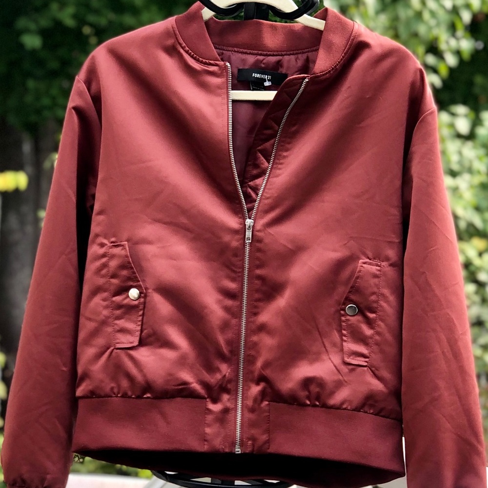 Forever21 Satin Bomber Jacket - Picture 12 of 13